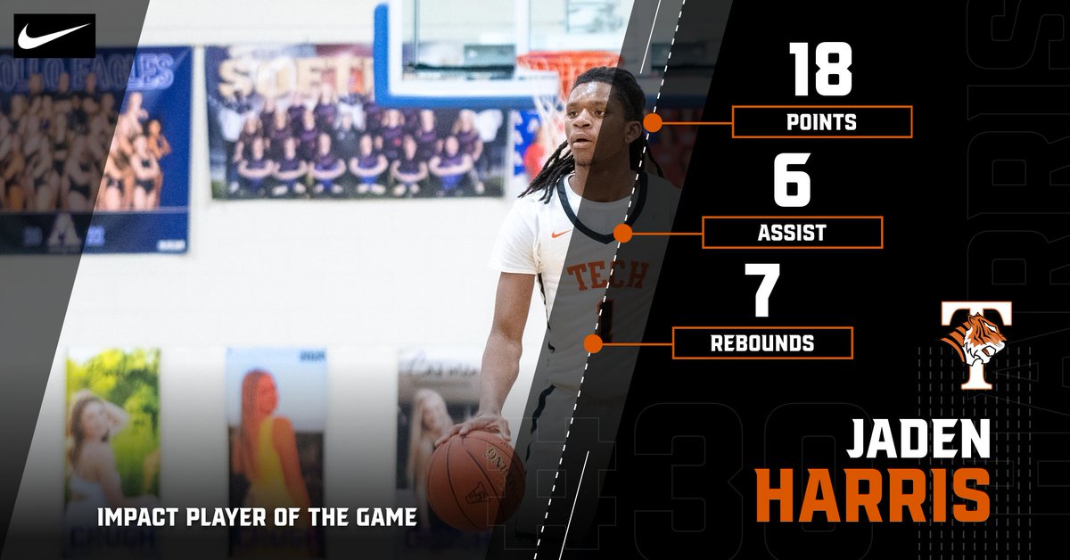 TechTigerBB's tweet photo. 😤 Senior Jaden Harris had a breakout performance tonight and season high finishing with 18 POINTS, 7 REBOUNDS and 6 ASSISTS

Harris had a huge impact on both ends of the floor with his relentless defense and attack mode on the offense end.

#NOBODYBUTUS https://t.co/kNh3KAaVgH
