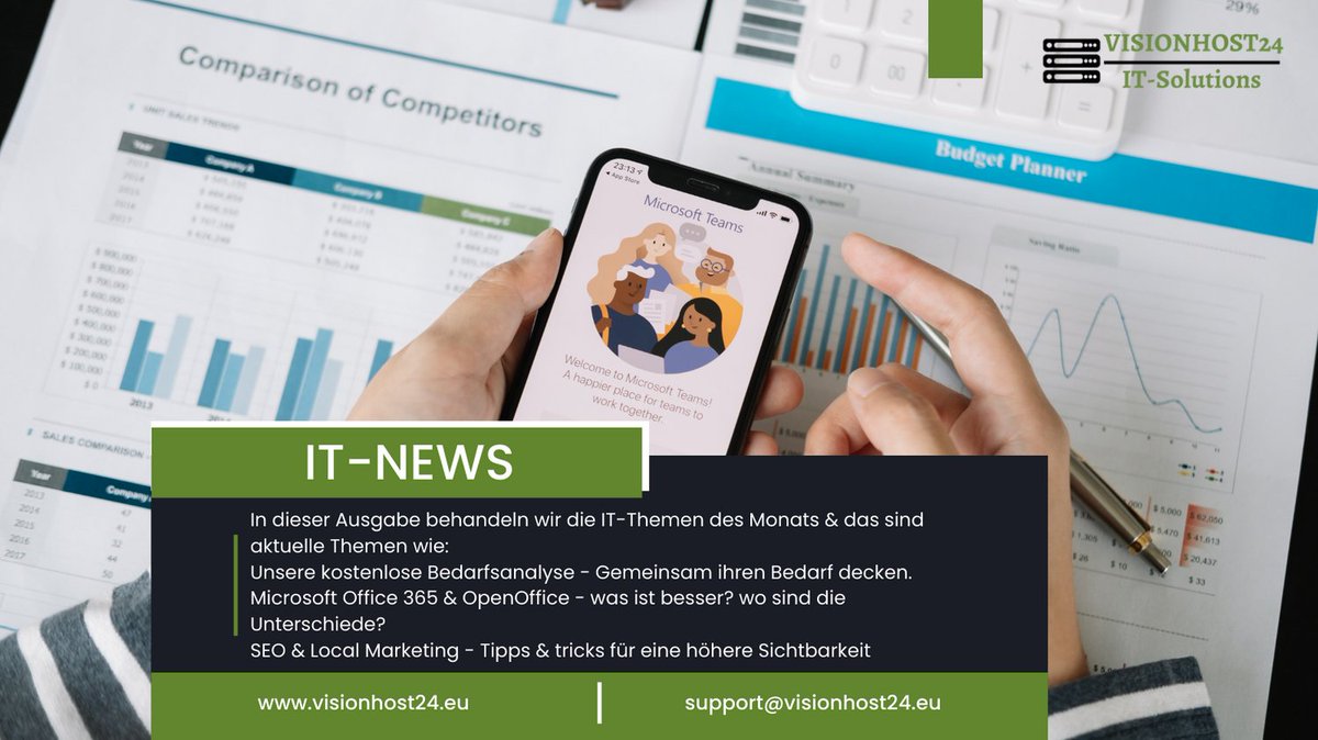 📢 Wichtige Themen, die Sie kennen sollten! 🤔💻📈 Entdecken Sie unsere Bedarfsanalyse, den Vergleich von #MicrosoftOffice365 &amp; #OpenOffice, sowie unseren #SEO &amp; Local Marketing Guide! 🔍💡🚀 Folgen Sie uns für mehr Tipps &amp; Empfehlungen! 💪📲 #MehrWissen👉 visionhost24.eu/blog