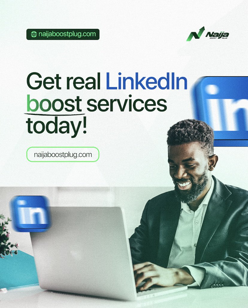 naijaboostplug_'s tweet photo. Boost your LinkedIn presence with NaijaBoostPlug! Elevate your professional profile and network with our exclusive LinkedIn boost service. 🚀 Unlock new opportunities and connections. Visit https://t.co/0pFoxVH4jw to supercharge your career today! #LinkedInBoost #ProfessionalGrowth