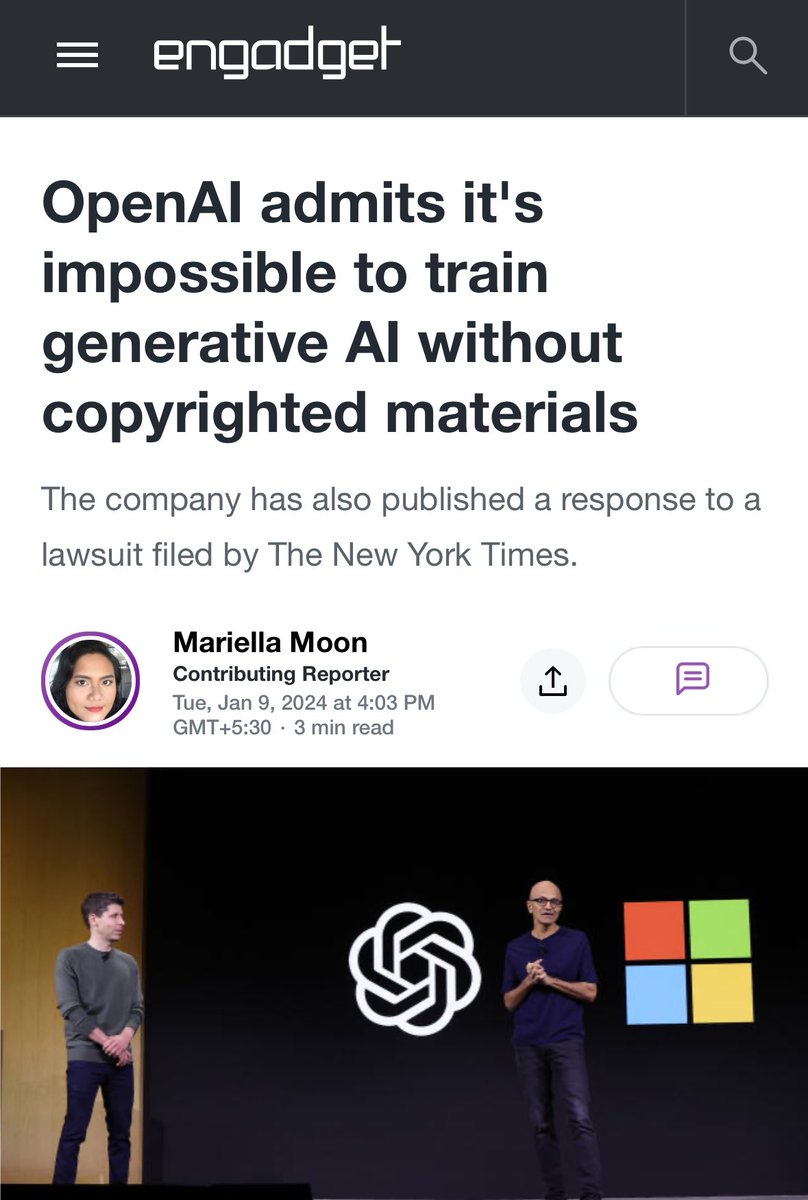 nixcraft's tweet photo. What? You don’t say. Openai admits they don't have a business model and can’t train AI without breaking copyright. 😂 I guess all VC and investors' money is at risk because of all copyright infringement lawsuits. It would be interesting to see how this works out https://t.co/t5girfwYgu