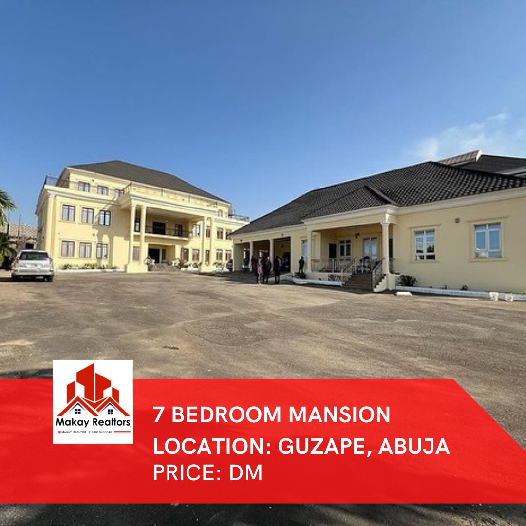 GMB_PROPERTIES's tweet photo. 7 BEDROOM MANSION | GUZAPE, ABUJA | DM

CONTACT US FOR MORE DETAILS;
WhatsApp/call: 09060151078/ 09018480646
IG: https://t.co/UFIovRkJdC

#makayrealtor #abuja
She's 26 EFCC TB Joshua Debbie Jada Tacha sack Teebillz Betta Edu Conte Shari'a https://t.co/g4dJihAWW5