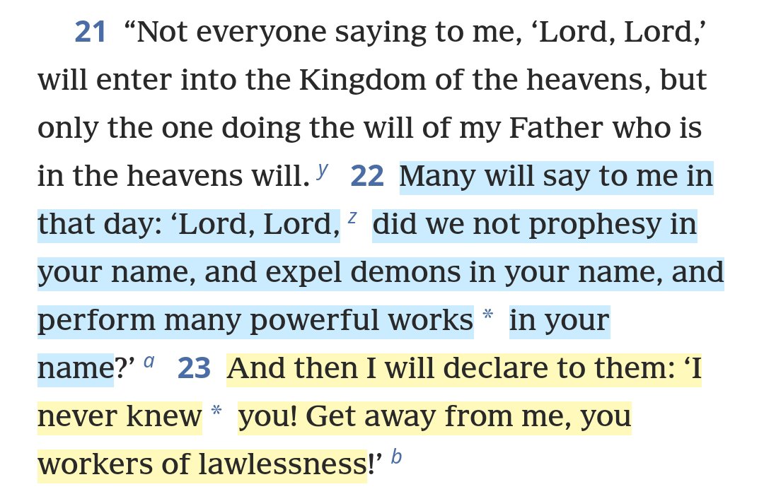 voosiki's tweet photo. @victor_adere 'Wonderful deeds' in themselves are not necessarily a sign of God's approval. 

Reason? 

Powerful works can come from a source other than God.
__
Matt 7 https://t.co/0IrWZlhSoc