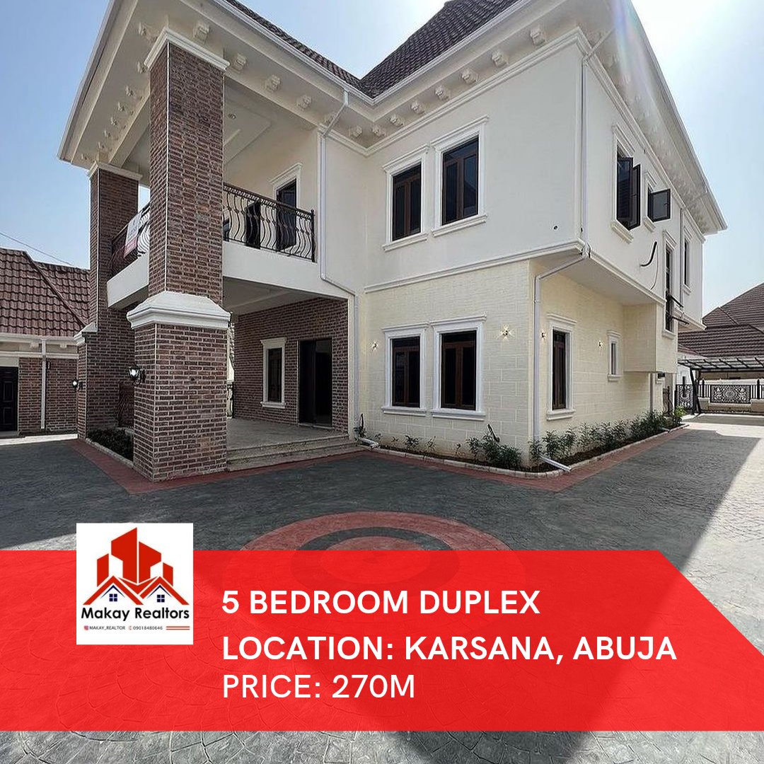 GMB_PROPERTIES's tweet photo. 5 BEDROOM | KARSANA, ABUJA | 270M

CONTACT US FOR MORE DETAILS;
WhatsApp/call: 09060151078/ 09018480646
IG: https://t.co/UFIovRkJdC

#makayrealtor #abuja
She's 26 EFCC TB Joshua Debbie Jada Tacha sack Teebillz Betta Edu Conte Shari'a https://t.co/3c0u5d9GaY