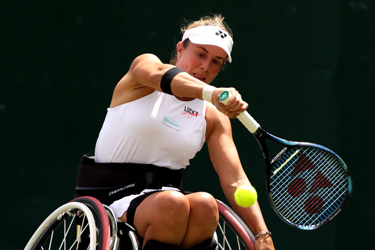 Also quarter-final bound at the Victorian Open @lucy_shuker beats Charlotte Fairbank (FRA) 7-5, 6-0 and now faces her doubles partner Aniek van Koot, with whom she's also into the women's doubles semis. #BackTheBrits 🇬🇧 | #wheelchairtennis