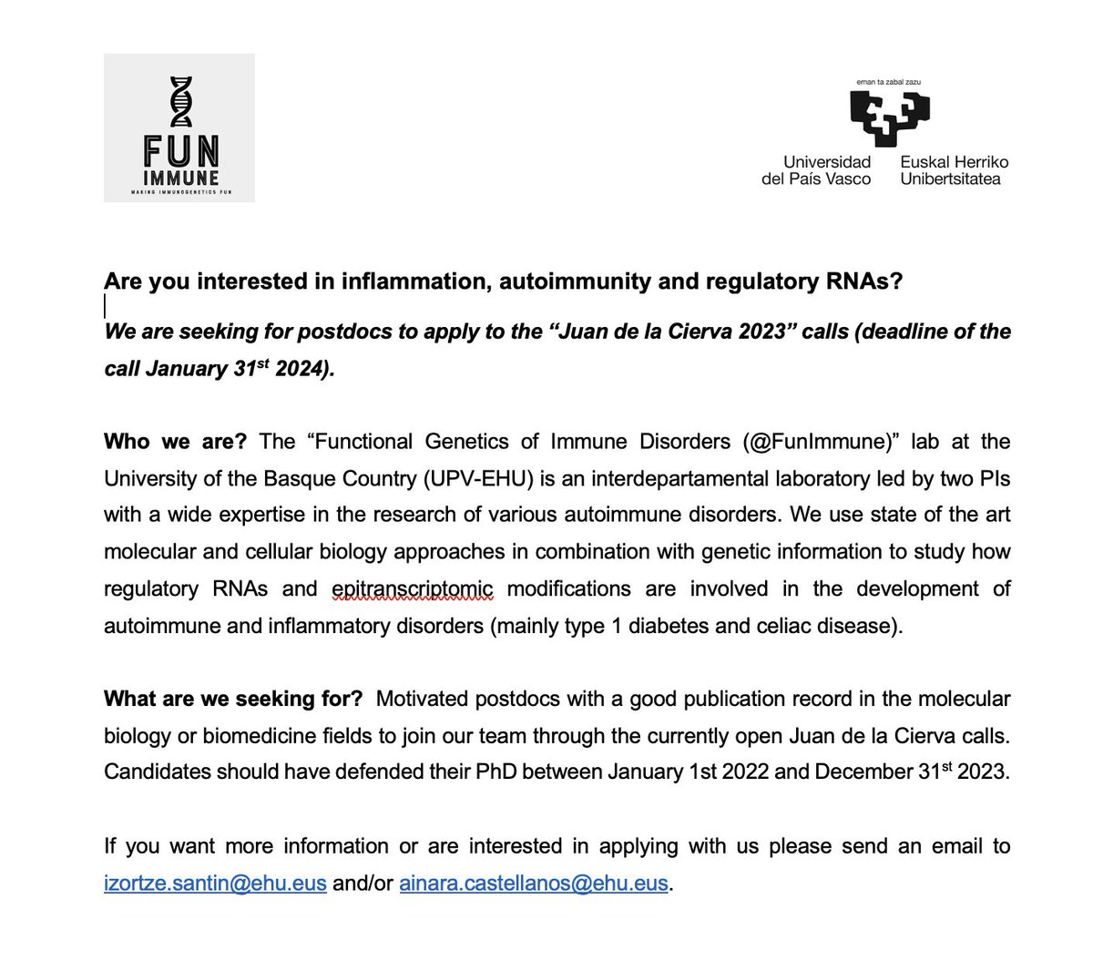 FUNctional genetics of IMMUNE disorders tweet media