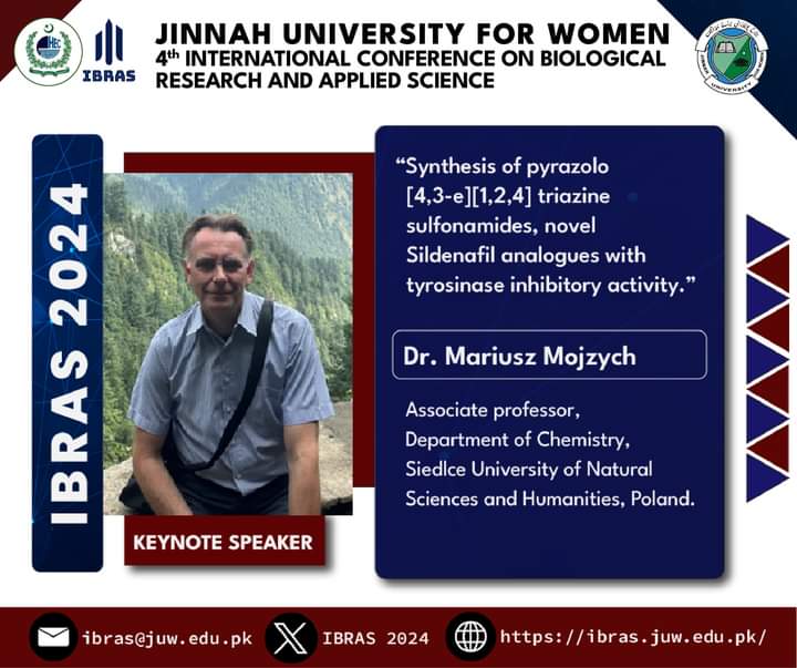 IBRAS2024's tweet photo. Join us at the 4th IBRAS 2024 organized by Faculty of Science, JUW!
Don’t miss this chance to learn about "Synthesis of Pyrazolo [4,3-e][1,2,4] triazine sulfonamides novel Slidenafil analogues with tyrosinase inhibitory activity". 

#juw #ibras24  #ibras #ibras2024 https://t.co/fVoqgbtrVn