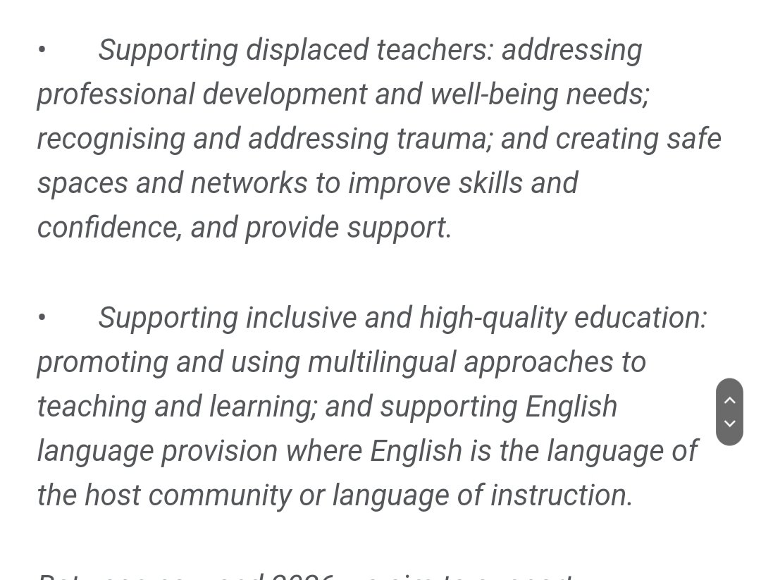 Here's the @BritishCouncil pledge for supporting displaced teachers. It refers to 'well-being needs, recognising & addressing trauma...' Over 100 Afghan BC teachers were wrongly left behind when the Taliban took power. Many are still stuck in 🇦🇫 & 🇵🇰 - they need support from BC.