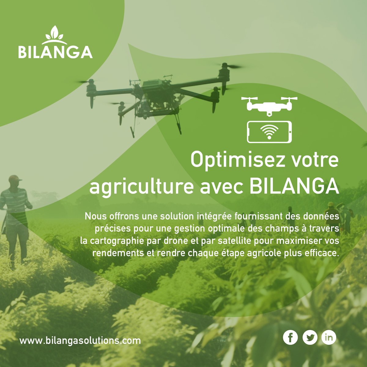 BilangaApp's tweet photo. Optimisez votre #agriculture avec #BilangaSolutions. 

De la #cartographie #géospatiale à la gestion de votre exploitation agricole, chaque décision devient stratégique, chaque champ devient un terrain fertile pour la croissance, et chaque #récolte, une réussite exceptionnelle. https://t.co/W9147wTize