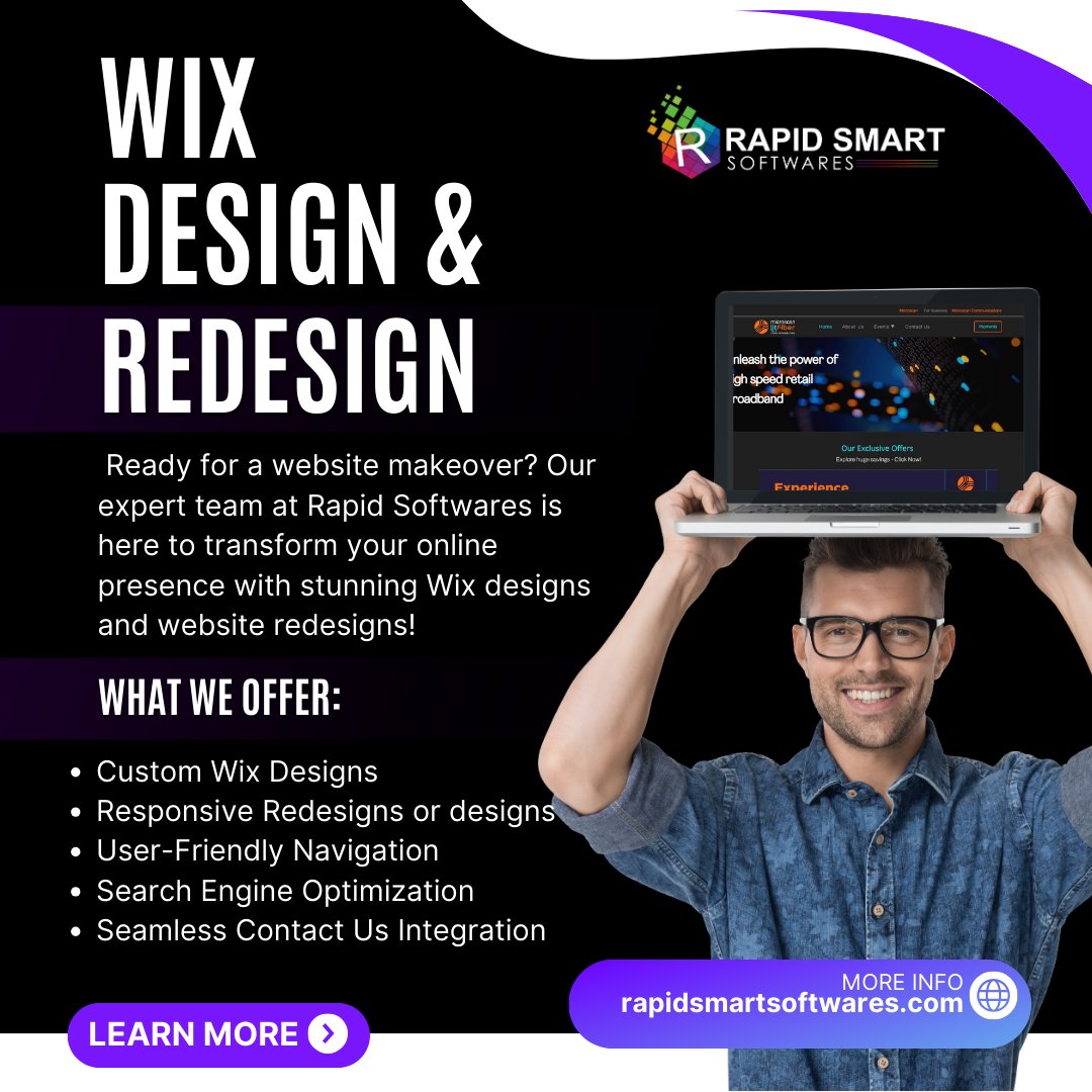 Ready to take the next step? Contact us today for a FREE consultation! 📷 Let's discuss your vision and turn it into a stunning reality.
.
 #WebDesign #WebsiteRedesign #WixDesign #webdevelopment #RapidSoftwares
 #WebDesign #WebsiteDevelopment #CodingMasters #TechInnovation