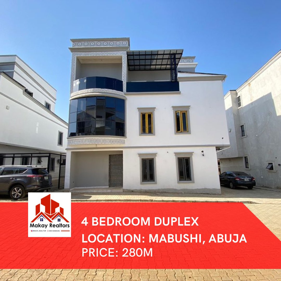 GMB_PROPERTIES's tweet photo. 4 BEDROOM | MABUSHI, ABUJA | 280M

CONTACT US FOR MORE DETAILS;
WhatsApp/call: 09060151078/ 09018480646
IG: https://t.co/UFIovRkJdC

#makayrealtor #abuja
She's 26 EFCC TB Joshua Debbie Jada Tacha sack Teebillz Betta Edu Conte Shari'a https://t.co/ZEZxFDIRry