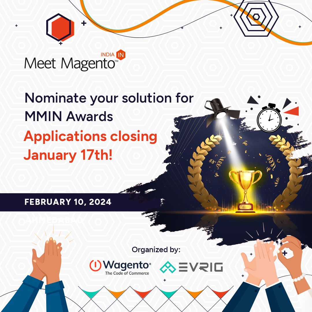 MeetMagentoIN's tweet photo. ๐โจ Have you submitted your Meet Magento award application yet? Applications due by January 17th.
@MeetMagentoIN
๐ Submit your application now: https://t.co/OwvMK3QOxK
#MagentoCommunity #MMIN #MeetMagentoIndiaAwards #MM24IN #NominateNow https://t.co/raZrT5zmBX