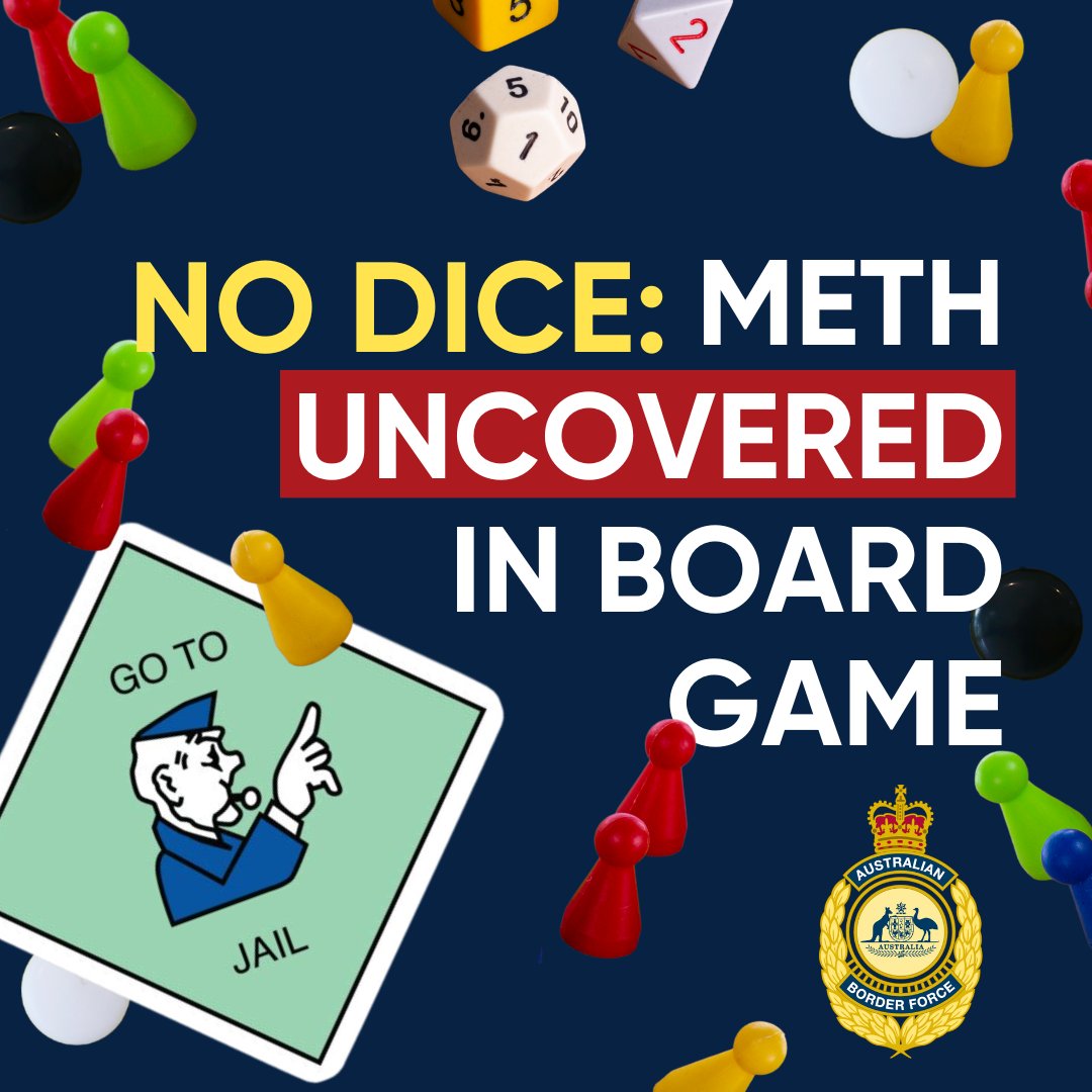 Importing illicit drugs into Australia ain’t no game! 🎲

Three men are beginning to realise this after being sentenced to more than seven years imprisonment each in December in a Perth court, pleading guilty to attempting to import methamphetamine hidden in a backgammon board