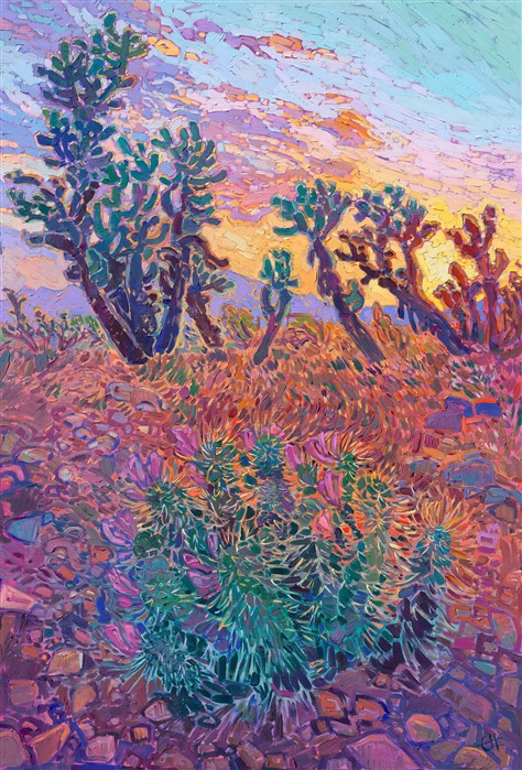 ErinHansonArt's tweet photo. "Southwest Impressions"
by Erin Hanson, 2023
Original Oil Painting
50 x 34 in

Crouching down to a group of jumping cholla cacti, I got inspired to paint this brilliant desert sunset seen between the cactus spines. https://t.co/aBcnk7ezZn

#westernart #openimpressionism https://t.co/OEjBRyMJF8