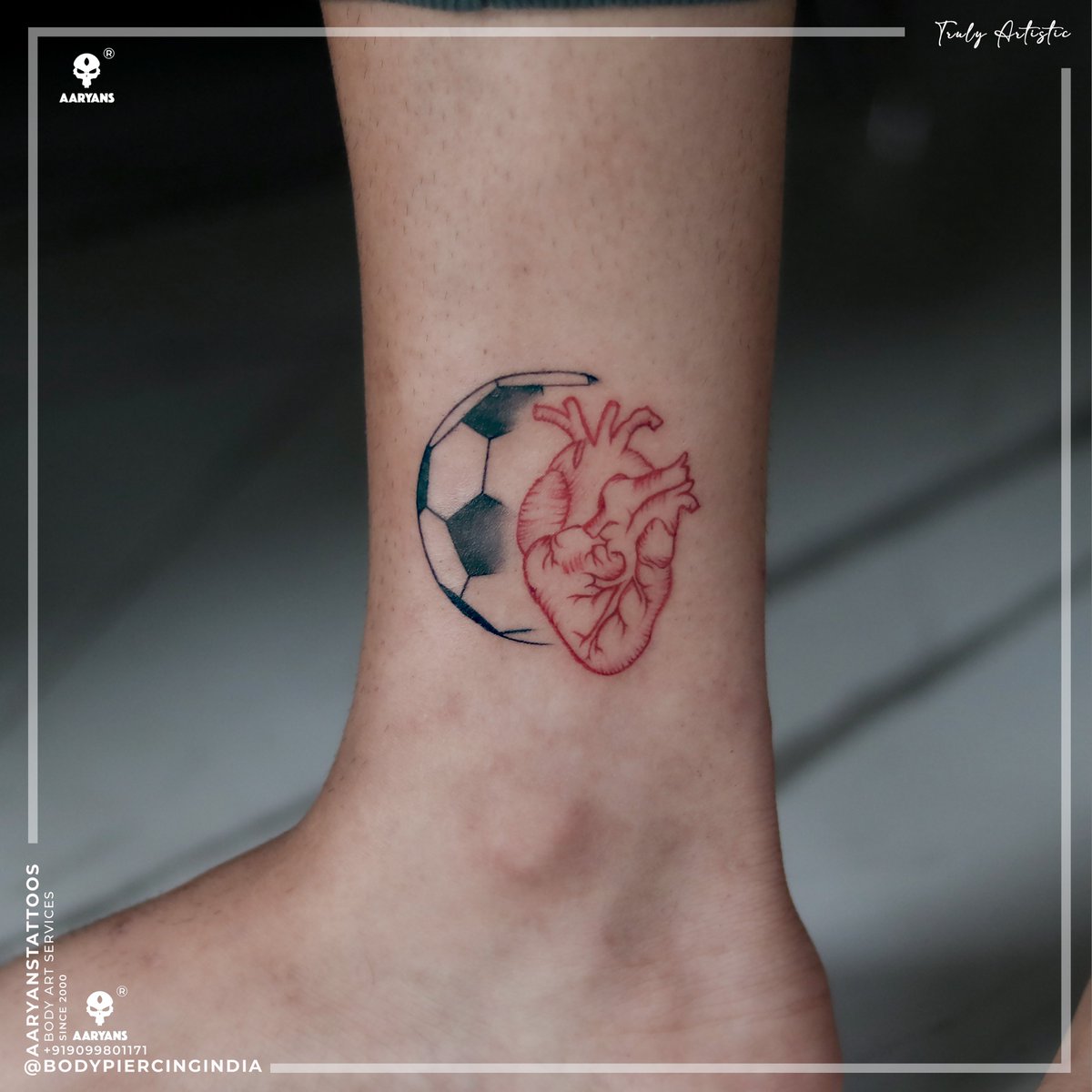 Aaryanstattoos's tweet photo. "Love fuels passion, and football ignites both. It's more than a game; it's an emotion that drives us, unites us, and sets our hearts racing. ⚽❤️ Let's celebrate the magic of the beautiful game!
TATTOOS &amp; PIERCINGS
+919099801171

#aaryans #tattoos #piercings #ahmedabad #india https://t.co/qtybMT0Itj