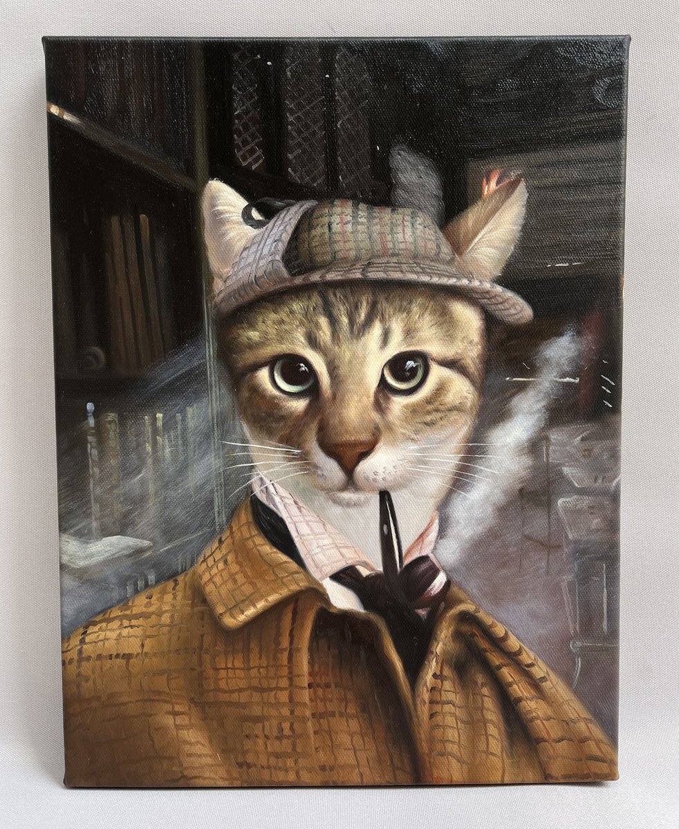 Splendid_Beast's tweet photo. Our design, 'The Sherlock' in his library - Visit us at https://t.co/lTtGWNkBq9 to see more or commission your own! 📚
.
.
.
.
#splendidbeast #oilpaintings #sherlockholmes  #oiloncanvas #catart #catpainting #petart #oilpaint #cat_features #catportrait #catartwork #catpaint https://t.co/nWmQnVTIzs