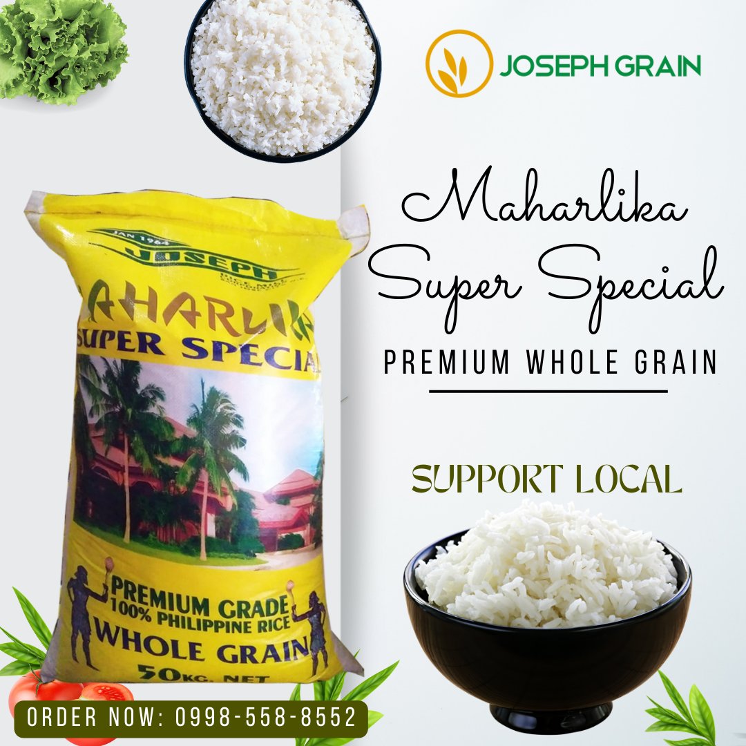 AteEdralin's tweet photo. Subukan ang Maharlika Super Special nakasisisgurado bawat butil ay Freshly Milled  kaya garantisadong Masarap!  Support Local, Buy Fresh!For orders and inquiries, contact us:0998-558-8552 8361-0756 #maharlikasuperspecial #local #longgrainrice #premium #josephgrain #buylocal https://t.co/fZ7tKVmxvn