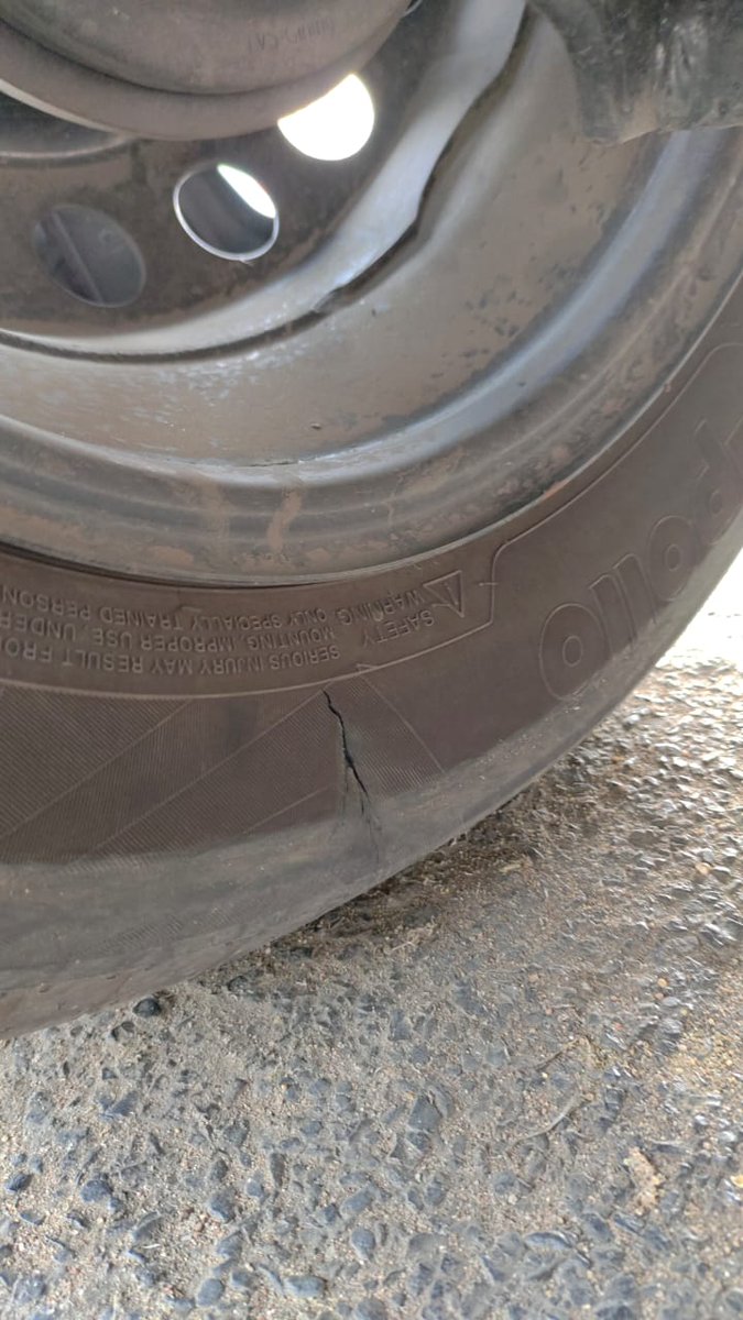 DemonPrateek's tweet photo. @tata_cars @TataMotors @apollotyres Took my delivery of tata punch on 25sep 2023, in not even 4 months of use my left rear tyre has cracked. Please let me know hoow to proceed with this now😠. https://t.co/bq45qzHGUE