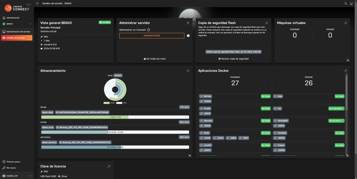 UnRAIDES's tweet photo. 🖥️ Nos complace anunciar una mejorada herramienta (UnRAID Connect) de actualización del sistema operativo @UnraidOfficial  😎 https://t.co/1VK604Wguf