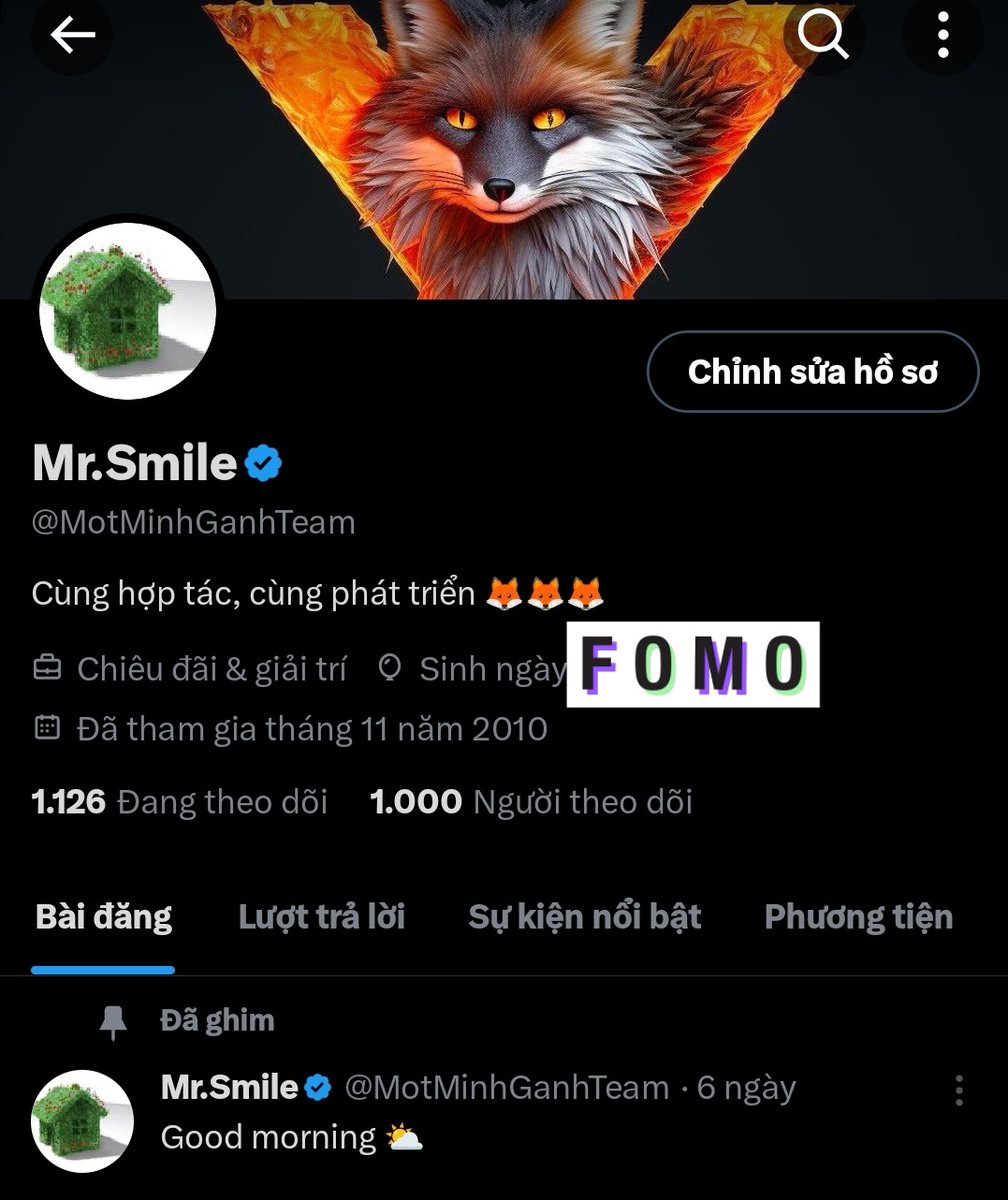 MotMinhGanhTeam's tweet photo. Ở đây chắc có mình em mất tới tận 13 năm để đạt 1k follow 🤣 Anh chị em mất bao lâu ạ 👋👋
#Addfriend #Follow https://t.co/nxYK8dG2zj