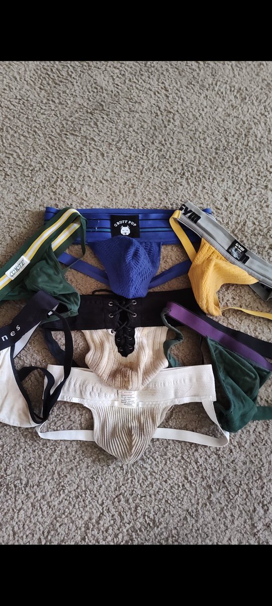 Phxtristar's tweet photo. @ThickmanDick A few that I acquired from @deanmichaelz @veritasok @onebig__tattoo
#MuskScented
#SeedStained
#JollyJockstrap https://t.co/6DFIjs3Zp1