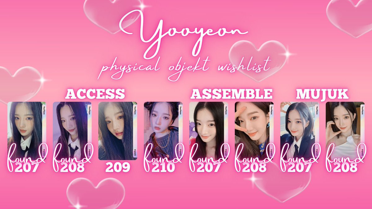yooyeogurt's tweet photo. WTB LFS
#wynxwants

tripleS AAA Access physical objekt
Yooyeon SCO 209A
preferably unscanned, ok if not
must be with digital objekt
flexible budget

reply/dm for offers https://t.co/FGgUZgiQkv