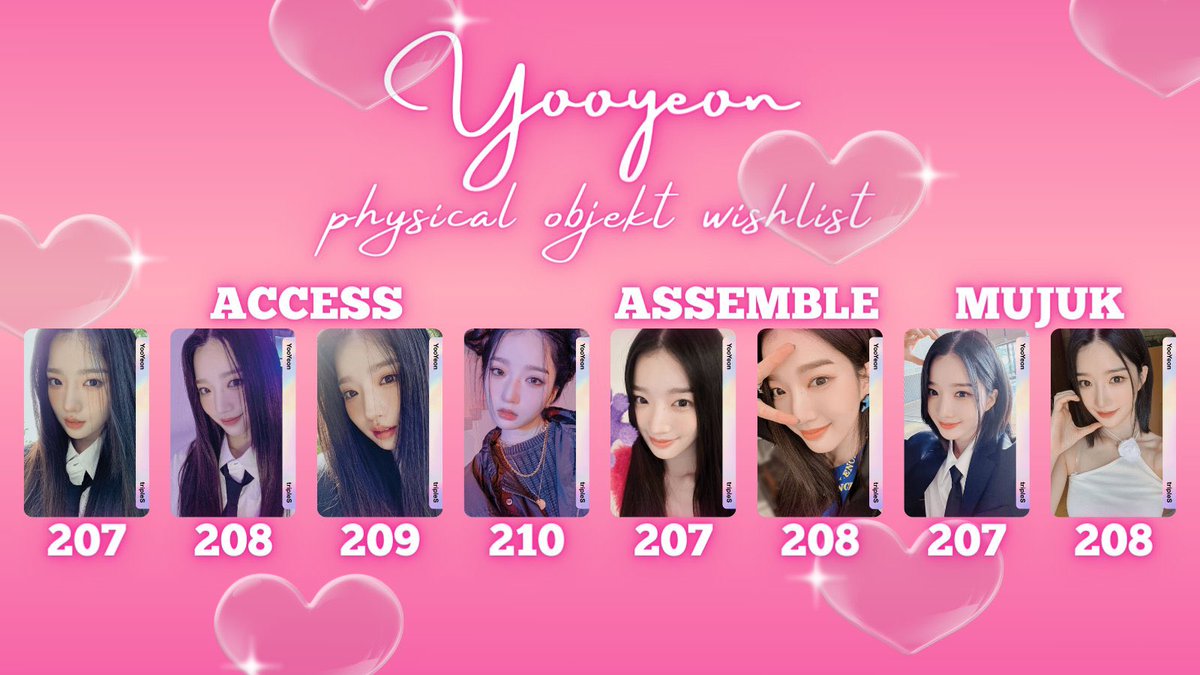 yooyeogurt's tweet photo. WTB LFS
#wynxwants

tripleS AAA Access physical objekt
Yooyeon SCO 209A
preferably unscanned, ok if not
must be with digital objekt
flexible budget

reply/dm for offers https://t.co/FGgUZgiQkv
