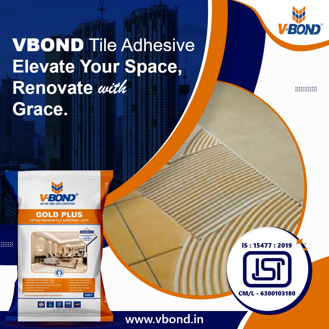 Your space, your masterpiece! Elevate every corner with VBond Tile Adhesive. Renovate with grace, because details matter. 🖌️✨ #masterpieceinmaking #GracefulRenovation #vbondadhesive #eleganceredefined #detailsmatter #artofrenovation #tileadhesives #epoxygrouts #vbond