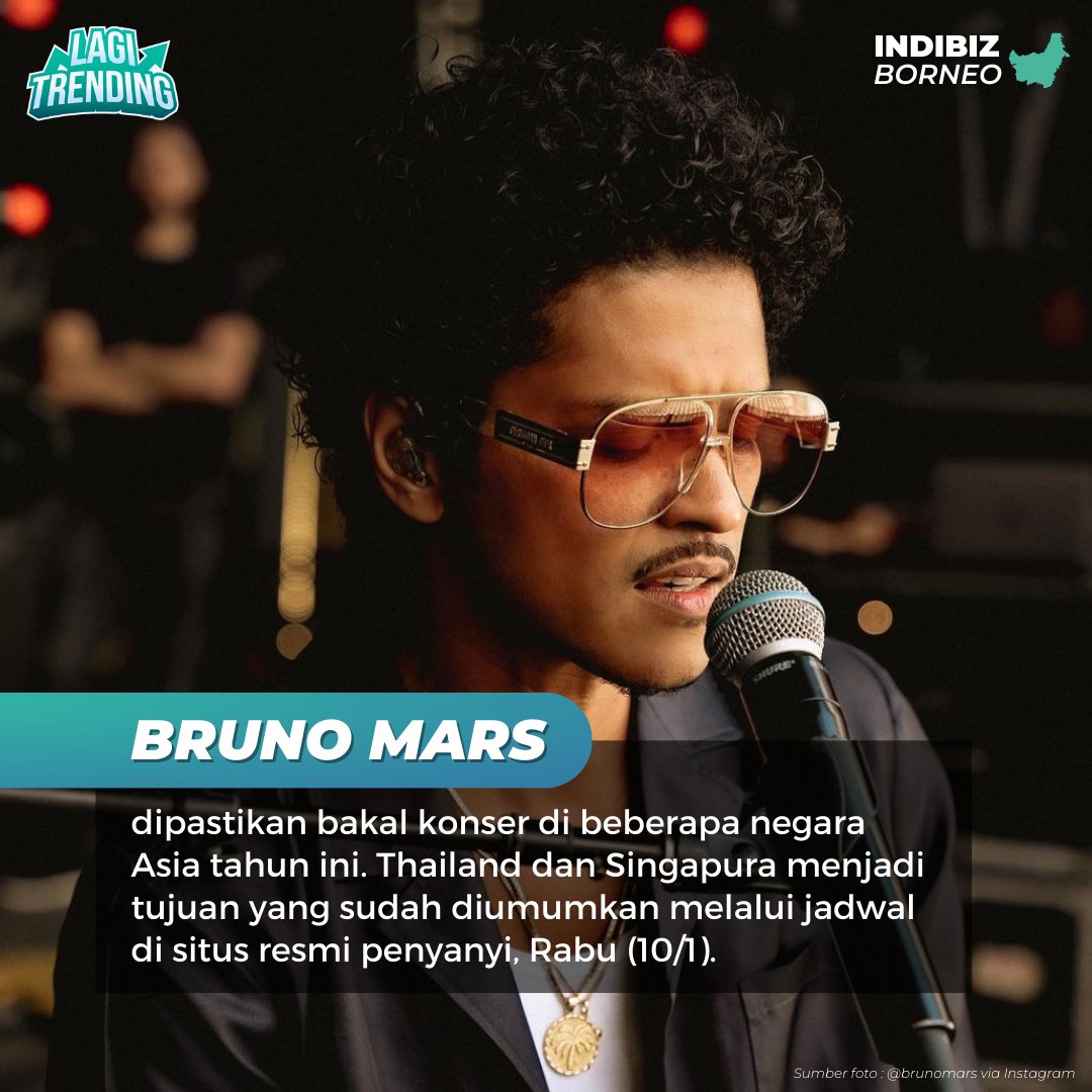 indibiz_borneo's tweet photo. #BrunoMars umumin bakal konser di:

📍5 April 2024 di Singapore National Stadium, Singapore
📍 30 Maret 2024 di  Rajamangala National Stadium, Thailand

Kapan ya Bruno Mars ke Indonesia?

#Indibiz #IndibizBorneo 
#Hyeseon #SinglesInferno3 #Gwanhee 
#gyuri #KimSooHyun #Ancika1995 https://t.co/0xvzkP0efO