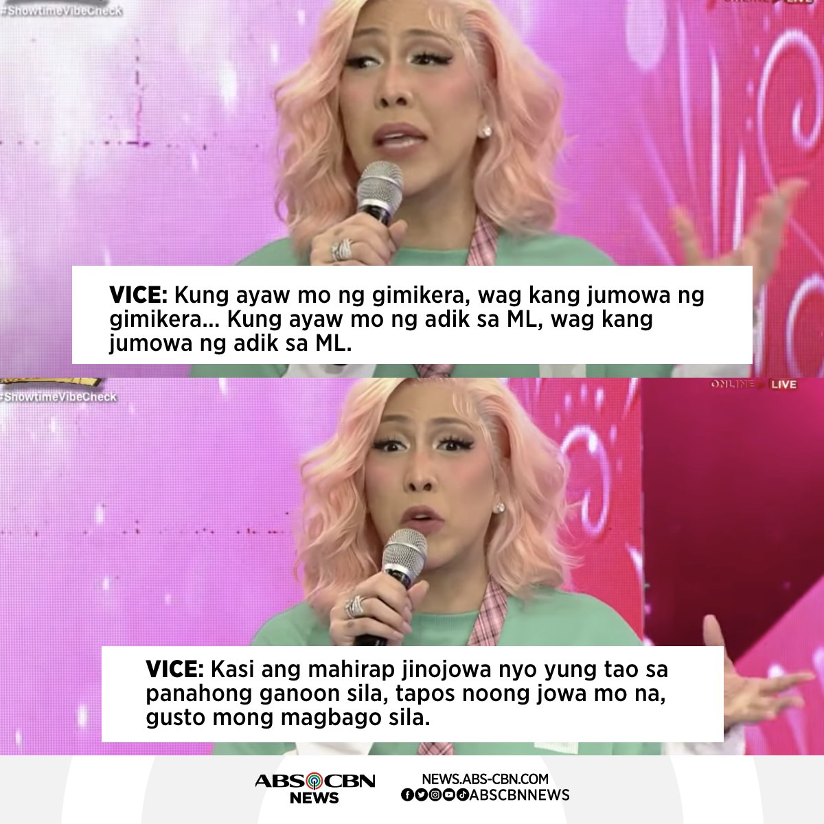 ABSCBNNews's tweet photo. Agree ka ba kay Meme Vice (@vicegandako) o naniniwala kang you can change them? #ABSCBNNewsapan https://t.co/mmYyjSOVBS