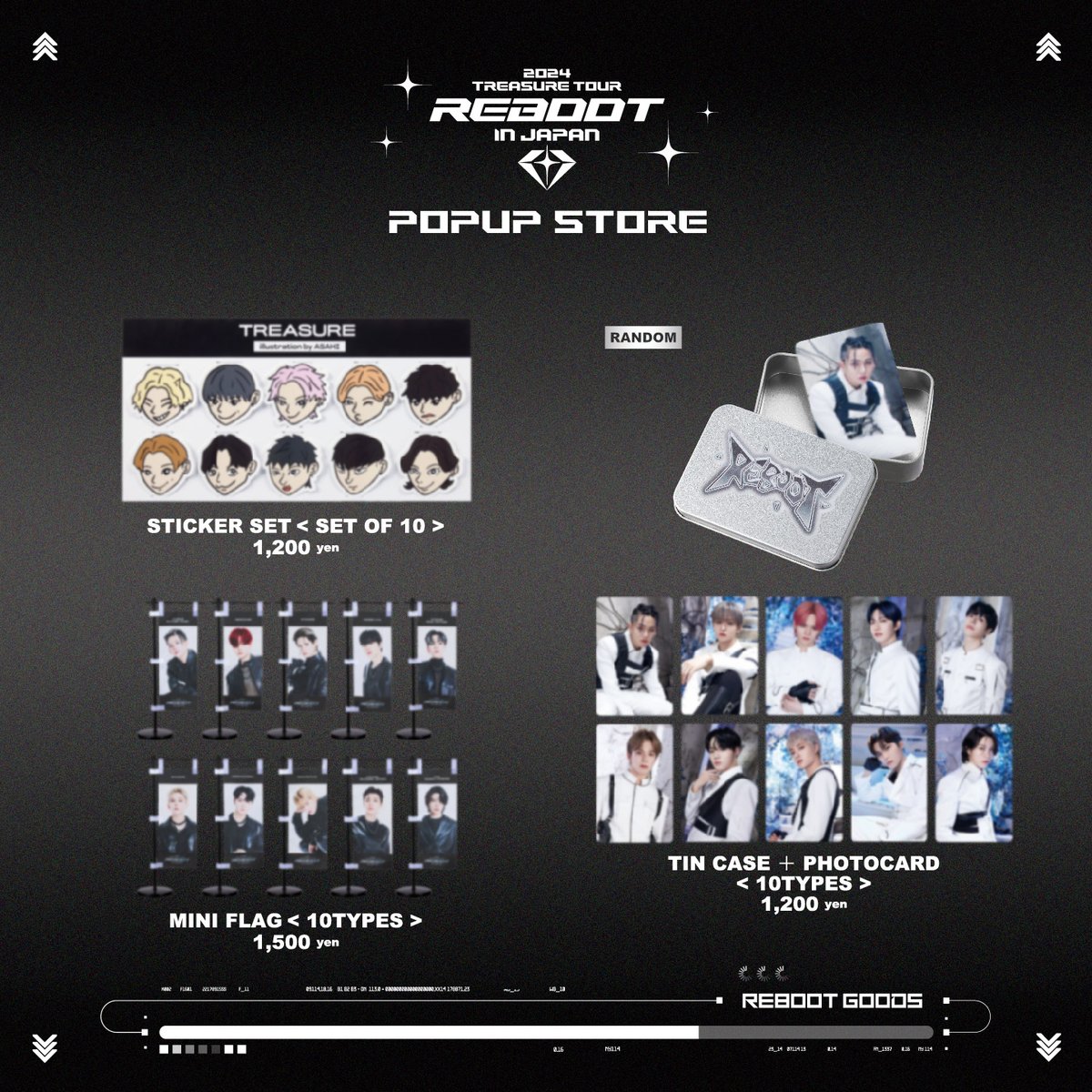 yg_treasure_jp's tweet photo. [💎] #TREASURE_GOODS

✦ 𝟮𝟬𝟮𝟰 𝗧𝗥𝗘𝗔𝗦𝗨𝗥𝗘 𝗧𝗢𝗨𝗥 [𝗥𝗘𝗕𝗢𝗢𝗧] 𝗜𝗡 𝗝𝗔𝗣𝗔𝗡 ✦

《 渋谷PARCO 》にて
POPUP STORE開催中‼️

🌟POPUP限定グッズ
📍ステッカーセット
📍ティンケース
📍ミニのぼり

🗓 開催期間
1月14日（日）まで

🔗 https://t.co/jx6DzBjhqd https://t.co/wpcLHMtpTm