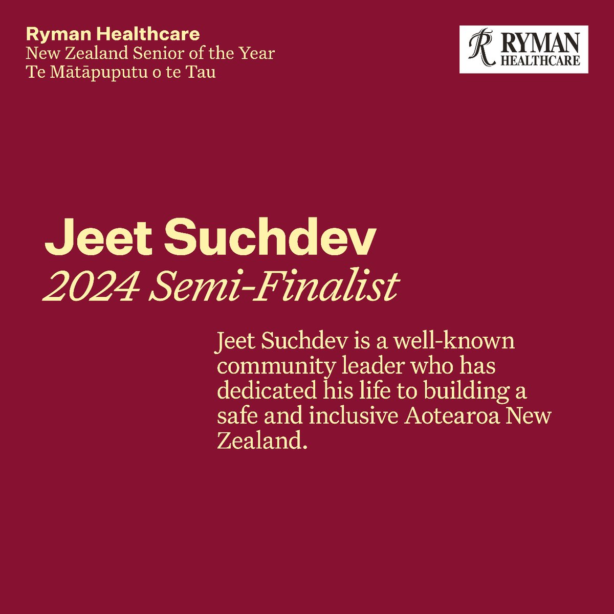 Kiwibank New Zealander of the Year Awards (@nzeroftheyear) on Twitter photo Introducing, 2024 <a href="/RymanHealthcare/">Ryman Healthcare</a> Senior New Zealander of the Year Semi-Finalist Jeet Suchdev!
<a href="/jeetnz1/">Jeet Suchdev</a> is a well-known community leader who has dedicated his life to building a safe and inclusive Aotearoa.
Learn more about all 70 of your Semi-Finalists via the link in bio! Introducing, 2024 <a href="/RymanHealthcare/">Ryman Healthcare</a> Senior New Zealander of the Year Semi-Finalist Jeet Suchdev!
<a href="/jeetnz1/">Jeet Suchdev</a> is a well-known community leader who has dedicated his life to building a safe and inclusive Aotearoa.
Learn more about all 70 of your Semi-Finalists via the link in bio!