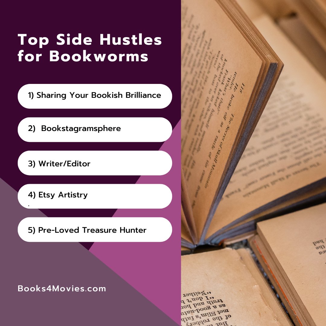 Is your TBR pile getting out of hand?  Turn your love for reading into a side hustle and watch your bank account bloom!  

books4movies.com/top-side-hustl…

#bookstagram #sidehustle #bibliophile #passiveincome #booklover #unconventional #bookbusiness #creativeincome