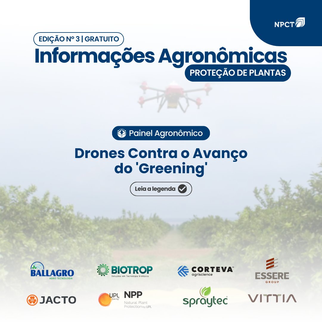 Produtores do interior de São Paulo têm utilizado drones para tentar conter o avanço do amarelão, também conhecido como "greening". 

📍 Leia o artigo completo em npct.com.br/IA

#NPCTBrasil #ProteçãodePlantas #InformaçõesAgronômicas