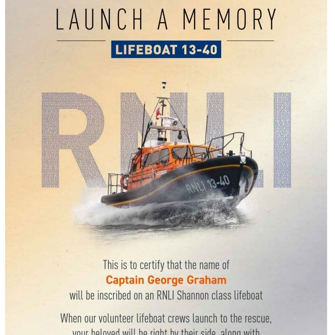 Le5leyH's tweet photo. No better way to remember my Dad. He was at sea all his life and a huge supporter of the @rnli His name will be on the #ericslegend a relief lifeboat supporting where needed around the UK. Thank You, @rnli a great initiative which has bought me great comfort ❤️🚤😊 #launchamemory https://t.co/dL0vLHyVig