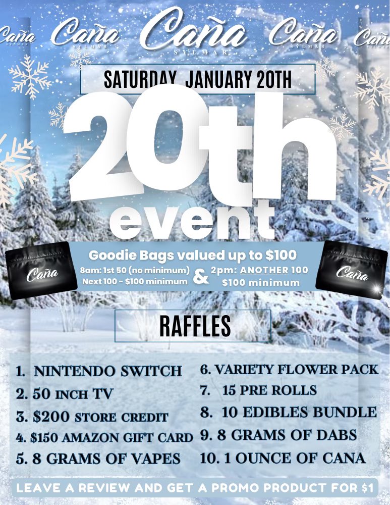 CanaSylmar_'s tweet photo. Cana Sylmar’s 20th Event - Saturday, January 20th 

⏰ 8:00 AM - 10:00 PM

📍13509 Hubbard St. Sylmar, Ca 91342

#The20thEvent #CanaSylmar https://t.co/TsbwppUcM2