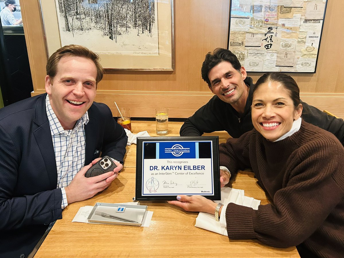 Thrilled to receive the honor of being designated an InterStim Center of Excellence, but what really makes me happy is the special friendships I have made along the way. Patient care and work days are immeasurably better when there is a dedicated team. #teamculture  #medtronic