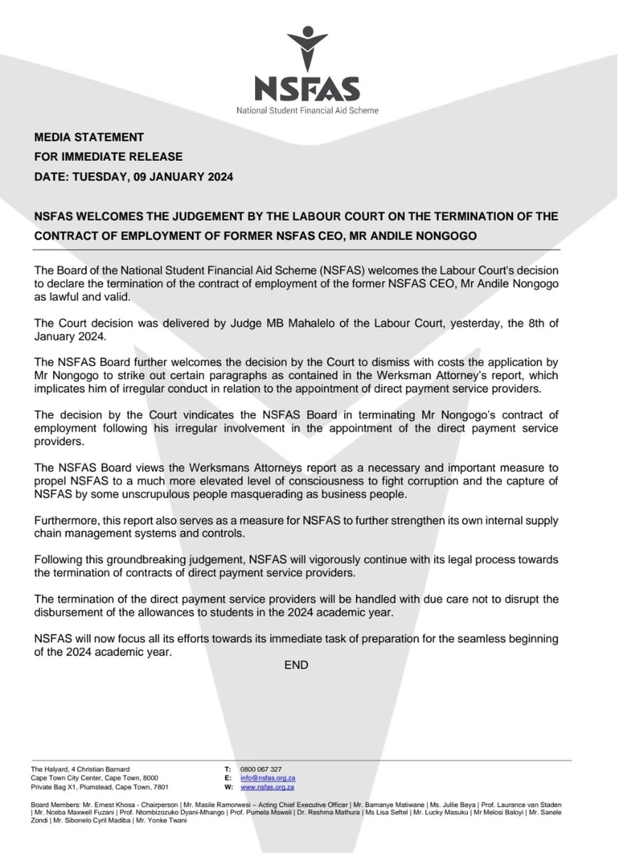 NSFAS tweet media