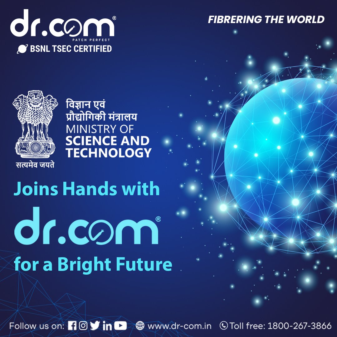 drcomindia's tweet photo. The Ministry of Science and Technology is teaming up with drcom to bring about a brighter future.
Visit: https://t.co/BJXJv6eI4y
#drcom #FibreringTheWorld #FibreCable #MinistryOfScienceAndTechnology #TechInnovation #ScienceAndTechPartnership #BrightFutureTogether #TechExcellence https://t.co/2pGv6NSKJT