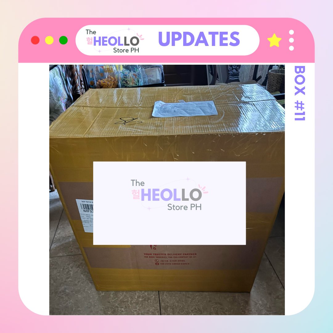 TheHeolloPH's tweet photo. #TheHeolloPHUpdates

BOX #11 arrived at our PH address today 💜 

Please give me time to sort out the items in this box first. Once we are done with that, I will be sending out emails and DMs to buyers starting tomorrow. 💜 

Shipping for paid items in this box will start on Friday (Jan 12) (Please send me a DM if you wish to have your item shipped earlier for the Follow Tour this weekend ☺️). 

Hoping for your understanding 🙏🏽

Thank you! 💜