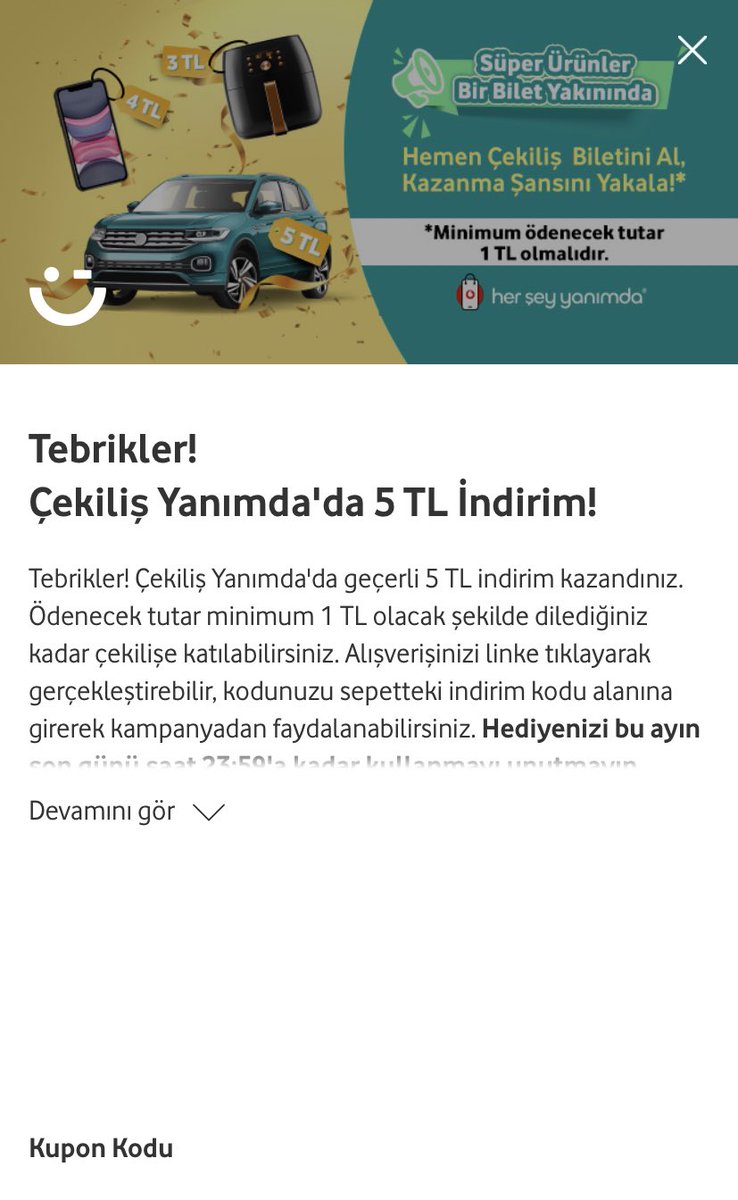 Hediye çarkından şunu “kazandırmaya” hiç utanmıyor musunuz gerçekten? <a href="/VodafoneTR/">Vodafone Türkiye</a>