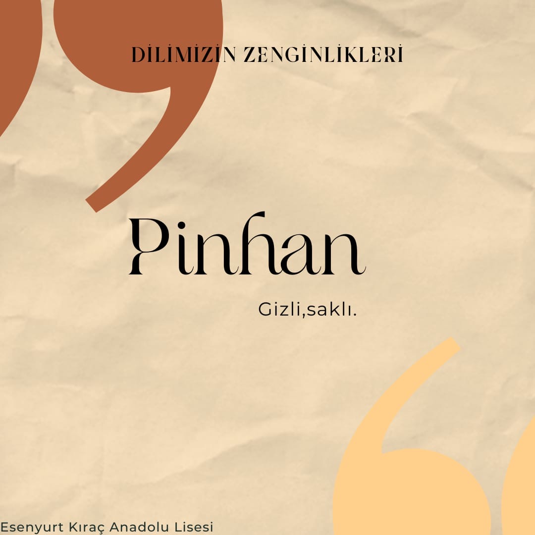 eskiracal's tweet photo. ✏️ Günün kelimesi #Pinhan 📌 #esenyurtdilimizinzenginlikleri @istanbulilmem @esenyurtmem @dilimizesenyurt @istmemkultur https://t.co/U327SFRGKa
