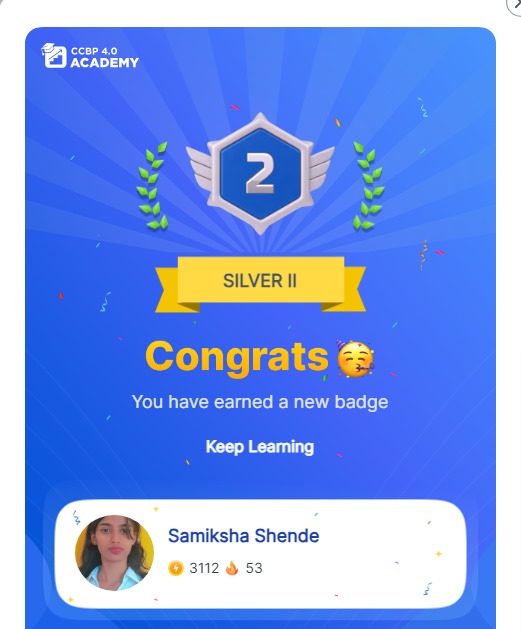 alostcookiehehe's tweet photo. Thrilled to announce my Silver 2 rank accomplishment at @nxtwave_tech! ๐๐ฅ 53 days of consistent learning, and the journey continues! Gratitude for the incredible support. Let's keep pushing boundaries and embracing growth. ๐๐ช #NxtWave #LearningAchievement #StreakChallenge https://t.co/W3tufNvqb8