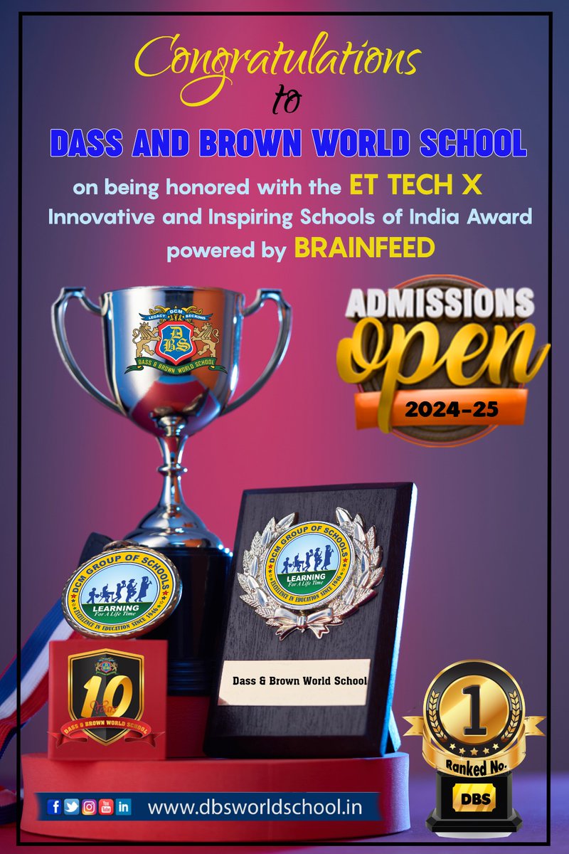 🏆 Exciting news! DBS wins the ET Tech X Innovative Schools Award! 🚀 Thanks to our amazing community – visionary leaders, dedicated teachers, enthusiastic students, and supportive parents. Together, we make DBS a hub of inspiration! 🌟📖 #DBSPride #InnovativeEducation