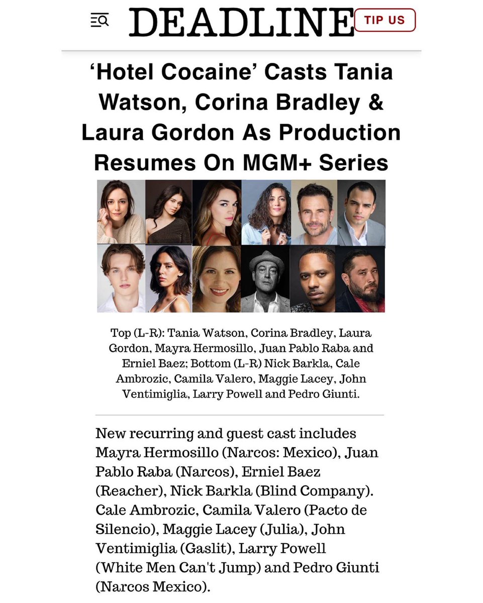 Now we can talk about this project full of my beautiful people Yes, this is the New recurring  cast in the new serie of MGM+ <a href="/mgmplus/">MGM+</a> @mgmstudios 🎥🎬 by #showrunner <a href="/cbrancato86/">Chris Brancato</a> 
Happy new year 2024
.
@pgiunti <a href="/KLeijaTalento/">KLeijaTalento</a>