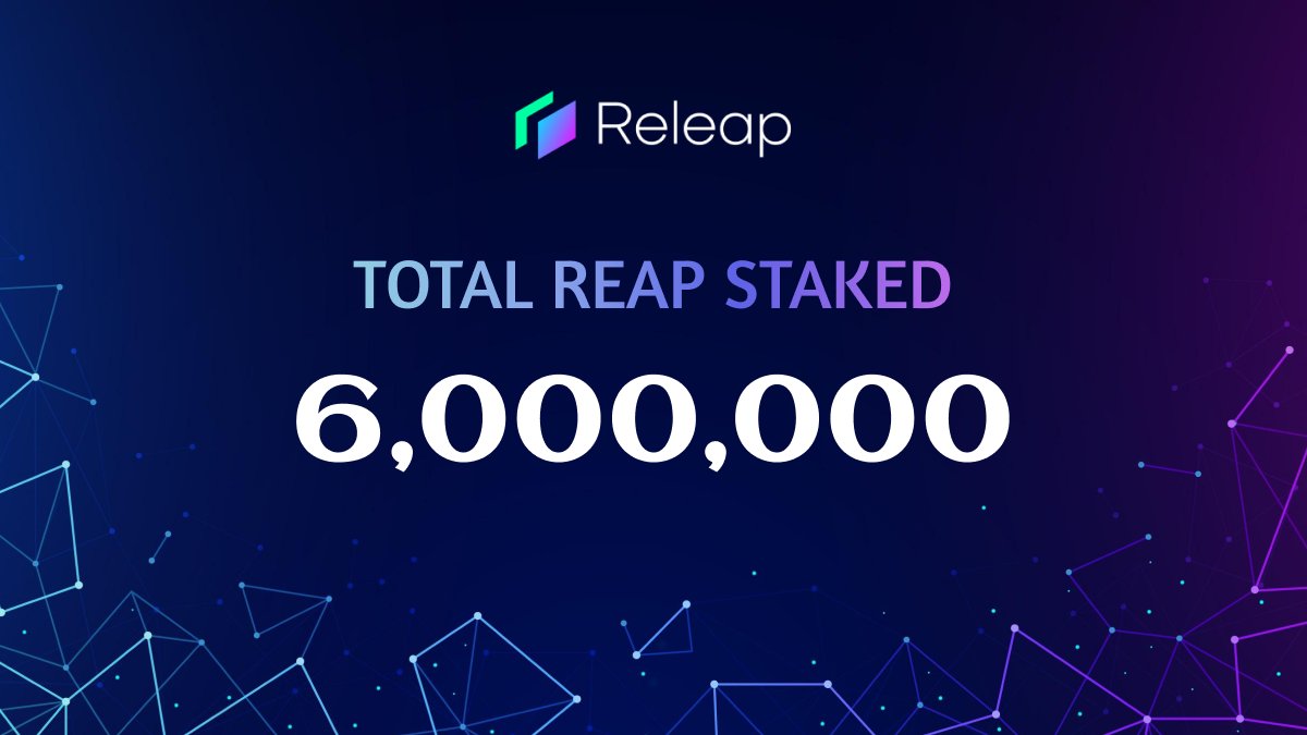 Releap_IO's tweet photo. WOW🤯

We just broke a new record! 💯

Over 6 million REAP have been staked on our dapp! 🚀

Big surprise coming to our stakers soon! 🤔 https://t.co/W9axfHL26U