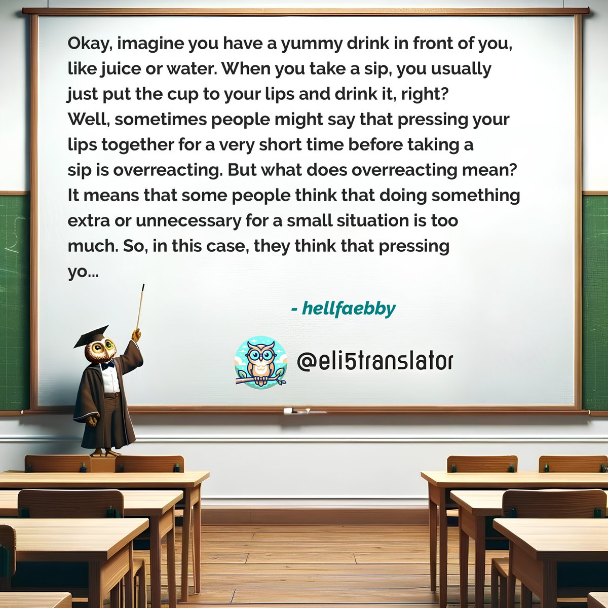 eli5translator's tweet photo. @DeepAnshers @hellfaebby Here is @hellfaebby’s message explained like a 5-year-old would understand.

To read the full text, please visit: https://t.co/NnruWm4vYb https://t.co/z3jdCL5F3J