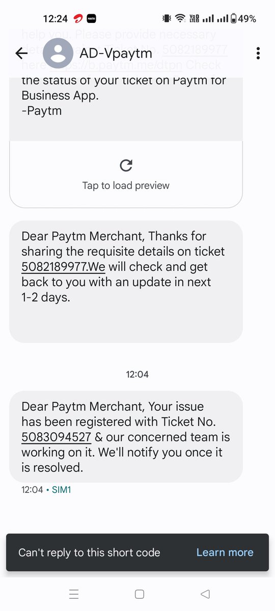 1mranhashmi's tweet photo. @Paytmcare Hello Paytm Merchant, I made a transaction on my credit card on 29th of December but its settlement is not done yet. I've been following up with customer care for 12 days but of no use. Every time I call they open a new ticket. Pls check and escalate. https://t.co/MV1ynpLXTF