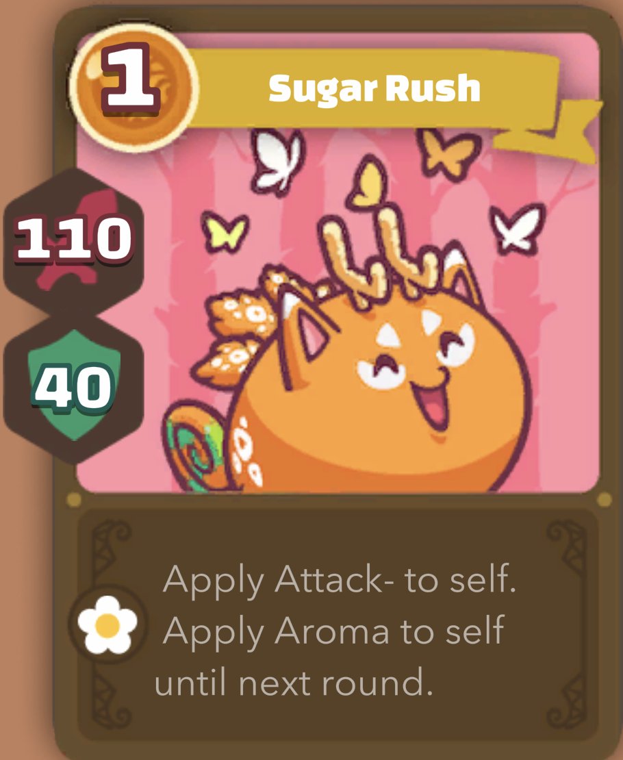 AxieInfinity's tweet photo. Goda Morning, Lunacians! 😗

We're counting down the days until the next Grand Tournament, and to allow players to best prepare we have one final change to make:

Pocky - Sugar Rush
• ATK increased to 110 (was 90)
• Attack- penalty added on use

We're raising Pocky's sugar levels to give it a bit more crunch but with consideration to its new values—adding an Attack- penalty. 

Please enjoy Sugar Rush in moderation! 🍭

This is the last planned change until the end of the upcoming Grand Tournament, so sharpen your blades and we'll see you in the Arena! ⚔️