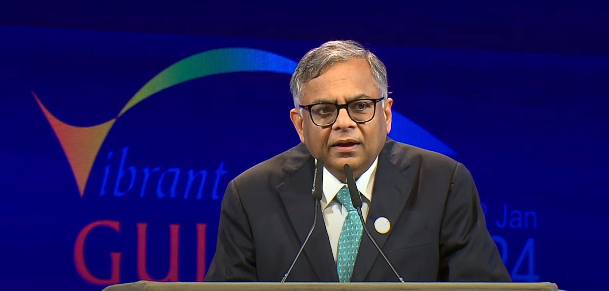 #VibrantGujarat, the Summit of Success!! #DholeraSemiconCity taking shape at #VibrantGujarat2024 'The TATA group has made a commitment & is on the verge of concluding & announcing a #SemiconductorFab in #Dholera'. -Mr. N. Chandrasekaran, Chairman TATA Sons at the…