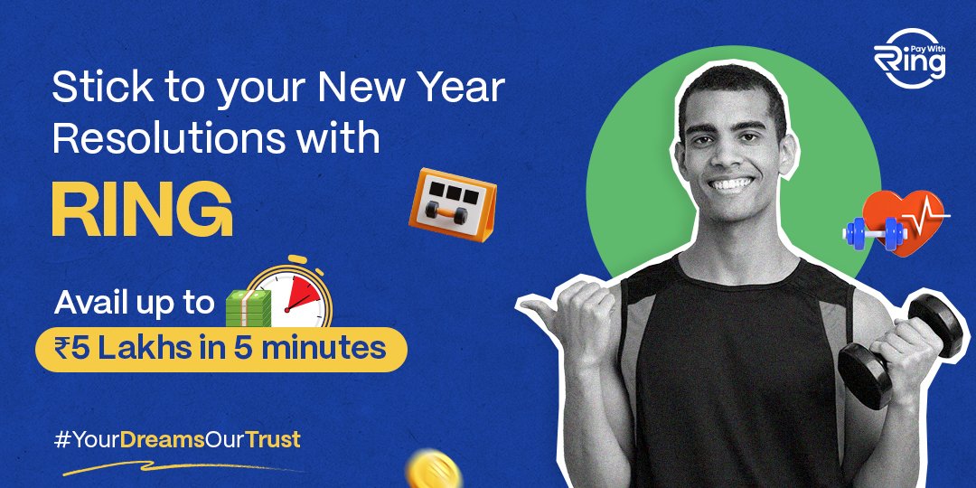 PaywithRing's tweet photo. 💪WORK OUT Plans…
…not working out?🤕
Avail up to ₹5 Lakhs in 5 minutes &amp; achieve your goals with RING💸

#PayWithRING #RINGPowerLoan #YourDreamsOurTrust https://t.co/UyM2hS3ARt